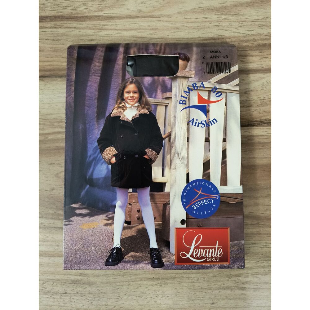 Levante Bimba 80 Airskin Girls Winter Weight Tights Brown Size 2 Ages 1–3 Italy